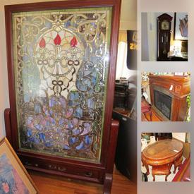 MaxSold Auction: This online auction features a custom made round bed, Daniel Dakota grandfather clock, Bose wave radio, Asian decor, antique bankers desk from a S&L in DC, new in packaging wedding gown, large selection of LPs, Weider dumbbell set and much more!