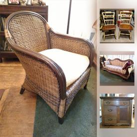 MaxSold Auction: This online auction features furniture such as Hitchcock chairs, dovetailed oak cabinet, camelback parlor sofa, and steamer trunk, silver and sterling silver jewelry, kitchenware, electronics such as Garmin GPS, Cycleops bike trainer, and much more!