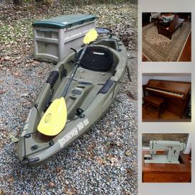 MaxSold Auction: This online auction features Longaberger baskets and plates, duck decoys, NASCAR collectibles, scrapbooking supplies, leather reclining love seat, Bladae electric scooter, Campbell Hausfield pressure washer, Blue Ember grill, NIB Work Zone generator and Coleman generator, and more!