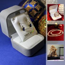 MaxSold Auction: This online auction features an Asian cork diaorama, Swarovski miniature crystal animals, sapphire and diamond earrings, freshwater pearl necklace, diamond ring and much more!