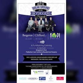 MaxSold Auction: This online charity auction benefits Hospice Kingston and includes a NIGHT OUT FOR EIGHT to see the Skydiggers in concert and dinner with wine at Chien Noir, plus limo service!