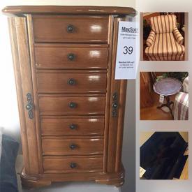 MaxSold Auction: This online auction features lamps, flat screen TV, artwork, jackets, Bluetooth speaker, rugs, exercise equipment, footwear, grill, bicycle, and much more!