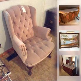 MaxSold Auction: This auction features Gibbard Bedroom Set, Birks Sterling, Cedar Chest, Parlour Chair, Vilas Dresser, Knitting Supplies, Signed Oil Paintings, Tea Cups, Royal Doultons, China Hutch, Cornflower Crystal, China , Appliances and much more!