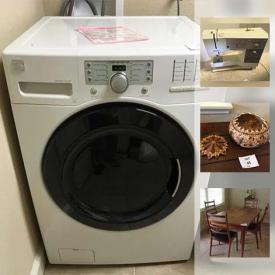 MaxSold Auction: This online auction features Mid-century table, Danish teak love seat, kitchen utensils, Belkin AC inverter, Bernina sewing machine, Kenmore washer and dryer, desk, chairs, CDs and DVDs, printer, photopapers and much more