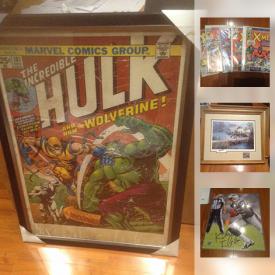 MaxSold Auction: This online auction features action figures, posters, hockey cards, wall art, comic books, toys, trading cards, PlayStation games, mini jerseys, wrestling figures, signed pucks, and much more!