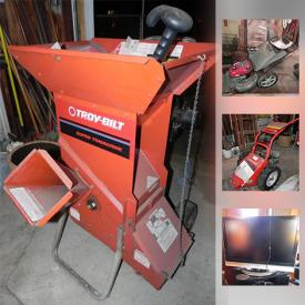 MaxSold Auction: This online auction features a tool box, record player, collectible plates, TVs, books, glassware, vacuums, fridge, speakers, lamps, sewing machines, luggage, wall art, golf clubs, bicycle, tires, and much more!