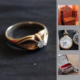 MaxSold Auction: This online only auction features men's and ladies gold rings, a gold and diamond ring, 2 gold charm bracelets one with charms, sterling silver jewellery, some hand crafted. Vintage pocket watches, ladies vintage watch and pendant, lighter collection, and clothing brushes. Coin collection, Mobo tin riding horse. Royal Doulton figurnines, Besqick pug and horse figurines, Royal Doulton horse figurine, Collection of pug decor and original art. Large buffet with carved doors, washstand, oak hall seat, queen bed with Temperpedic mattress, 2 cedar chests, electric recliner/lift chair. Baking trays, Pampered Chef baking dishes, Royal Doulton china, Brown Quail china, crystal stemware, flatware, china luncheon sets. Laminate flooring, filing cabinets and desk. Western saddle, chaps and vest and western hats, saddle and leather care products, veterinary thermometer, Exide glass battery boxes and so much more!