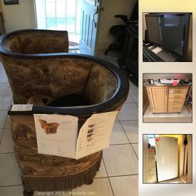 MaxSold Auction: This online auction features a paper shredder, printers, computer accessories, wall art, safe, Christmas tree, shelving, emergency supplies, vinyls, DVD players, watches, cameras, luggage, TV, electronics, glassware, coffee maker, utensils, cleaning supplies, tools, fridge, and much more!