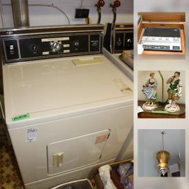 MaxSold Auction: This online auction features Straube baby grand piano, vintage Admiral refrigerator, vintage dressers by Middlesex Furniture Company and MCM style, Kenmore washer and dryer, women's coats, glassware, lamps, wall art, china, TVs, records, candles, cabinets, microwaves, dolls, VHS tapes, books, sewing machine, Annie and Norman Rockwell collector plates by Knowles, and much more!