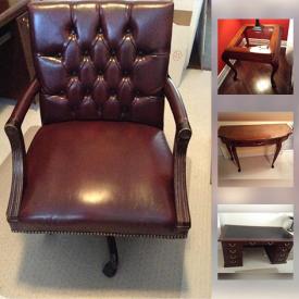 MaxSold Auction: This online auction features Norwalk reclining arm chair, walnut side table, Liora Manne rug, mirror, Blanket Box, Bombay Hall Chest, "Miniature" House, Sauder Executive desk, Executive Office Chair, Russell G Brown Bowl and much more!