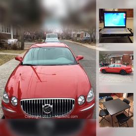 MaxSold Auction: This online auction features 2008 Buick Allure CX, metal tools, toolbox, toy cars,, comic book, weights, X-Box, magazines, laptop, jewelry, grocery cart, and much more!