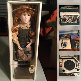 MaxSold Auction: This online auction features costume jewelry, collectors plates, prints, vintage dolls, puzzles, magazines, records, figurines, stamps, stereo equipment, sewing machine, coats, and much more!