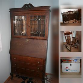 MaxSold Auction: This online auction features furniture including Antique Barrister Bookcase Cabinet, View-master, Antique Wardrobe, Antique Dresser, Sklar Peppler Wing Chair, Antique Secretary Desk, Wooden Floor Mirror, Antique Church Bench, Antique Wood Buffet, Antique Rocking Chair, Antique Cedar Lined Trunk, and much more!