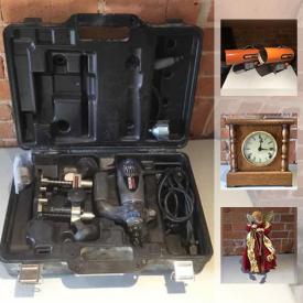 MaxSold Auction: This online auction features Christmas decorations. Clocks. Tools. VINTAGE: 1942 Motor's Factory flat rate manual; cream can; Swedish surveyor's scale. COLLECTIBLE: Jeff Gordon t-shirt and mug and much more!