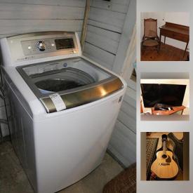 MaxSold Auction: This online auction features lamps, books, kitchenware, jewelry, costume jewelry, pottery, washer and dryer, CDs, TV, wall art, tools, guitar, and much more!