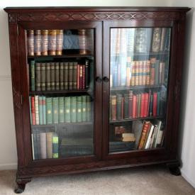 MaxSold Auction: Auction features china including Limoges, Royal Crown Derby, depression glass, ceramics, antiques including bookcase, bent glass corner china cabinet, armoire, bike, early tools, organ, snow shoes, settee and more!