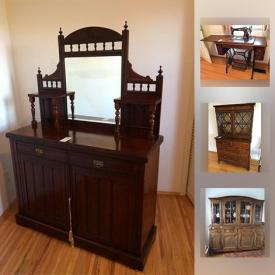 MaxSold Auction: This online auction features a weather barometer, framed art, lamps, decorative fire extinguishers, treadmill, loudspeaker system, antique furniture, rugs, and much more!