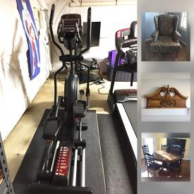 MaxSold Auction: This online auction features Singer Sewing Machine, Quilt, Smithe Craft couch, Limoges platter, Victorian Lamps, Sole Elliptical, Smithe Craft upholstered chair, Lladro Figurine, mirror and much more!