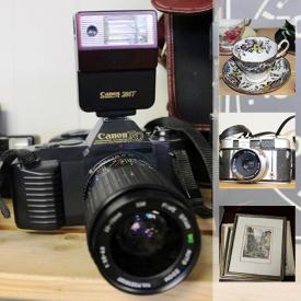 MaxSold Auction: This online auction features collectible plates, china, cameras, costume jewelry, VHS tapes, bar decor, DVDs, chandelier, model cars, speakers, tools, Beanie Baby's, fireplace accessories, and much more!