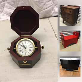 MaxSold Auction: This online auction features camera, shelving, candlesticks, sewing machines, artwork, clocks, video games, records, TV, coins, and much more!