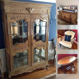 MaxSold Auction: This online auction features chairs, lamps, books, cabinets, magazine rack, collectible plates, glass, jars, decor, guitar, beds, and much more!