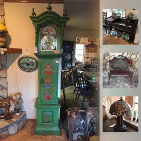 MaxSold Auction: This online auction features outdoor decor, fireplace tools, CD player, lamps, wall art, decorative plates, glassware, clocks, swimming fins, flat screen TV, washer and dryer, tools, holiday decor, ladder, wooden decor, and much much more...