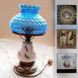 MaxSold Auction: This online auction features HOMEMADE: Several afghans, quilt. COLLECTIBLE: Virginia scenic glasses; 2 1/2 gallon crocks; copper; brass; milk glass lamps; dolls/Barbies. GLASS/CRYSTAL: Blue pitcher and juice glasses, cat tail pitcher, stemware and more! CHINA/CERAMICS: Tea sets, mini/child's tea sets and much more!