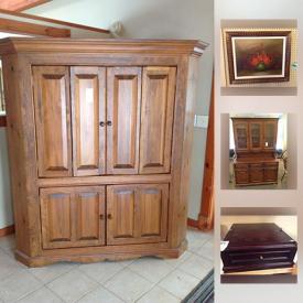 MaxSold Auction: This online auction includes furniture such as corner entertainment cupboard, Gibbard chest of drawers, and teak captain’s chair, Royal Doulton figures, LG TV, wall art, Nexus walker, Norco bicycle, Canadian currency and much more!