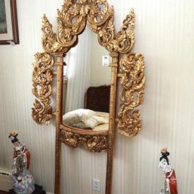 MaxSold Auction: Auction features large collection of decor lots (ivory carving, Dresden lamps, vases, glass flowers, jade elephant, plaques, wooden embellished elephant plant stand, horse status and more), large collection of Capodimonte decors (pedestal, vase, floral arrangement, lidded bowl, lidded dish with platter, figure with grapes, candelabra and etc), crystal, oil on canvas (G Marini, W. holyoake and more), end table, silk scarves, rug, ornately carved wood chairs, silver plate, embroidered screen, metal candelabra, ornate mirror, nightstands, and much more.