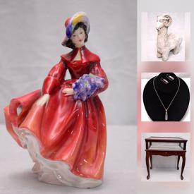 MaxSold Auction: This online auction features VINTAGE: 'WIZARD OF OZ BOOK'; bean pot; costume jewellery; pearls; Xmas; sewing table and more! COLLECTIBLE: Royal Doulton figurines; Hull. CHINA: Minton; Hutschereuther; Royal Crown Derby; Cauldon; Coalport; Foley; Limoges. ART and much more!