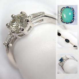 MaxSold Auction: This MaxSold Downsizing online auction featured gemstones - diamonds, emeralds, sapphires, rubies, pearls and jewelry set in 14 K and Sterling silver and much more!