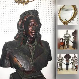 MaxSold Auction: This online auction features Darwin Thinker Statue, Antique Brass Coleman Quick-Lite Lantern, Vintage Bar Globe, Metal Knight Statue, Norval Morrisseau print, Tom Thomson Print, A.J. Casson Print, Coca Cola Classic Wall Clock, HBC wool Jacket, and much more!