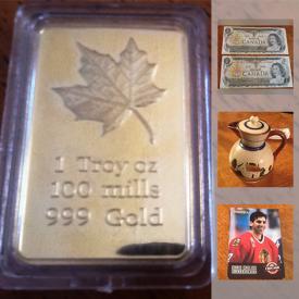 MaxSold Auction: This online auction features Star Wars Hot wheels, 1973 Canadian 1 Dollar Bills, 1968 Canadian Dollar Coins, Star Trek Coin Bank, Star Wars movies pack, Coca Cola Steel Plates, Star Trek Mug, Fishing Lures, Antique Ford Gas Cap, Coca Cola Collectibles Price Guide Book, 1987 Baseball Cards, Gold Clad 1 Oz Bar, and much more!