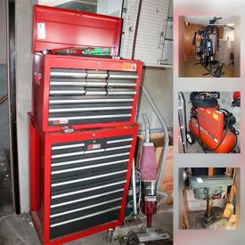 MaxSold Auction: This MaxSold Oakland downsizing online auction featured a generator, tools, tool chests, ladders, air compressor, power tools, shelving, vacuum, weights machine, wall art, lamps, DVD player, sewing machine, typewriter, stereo with speakers, and much more!