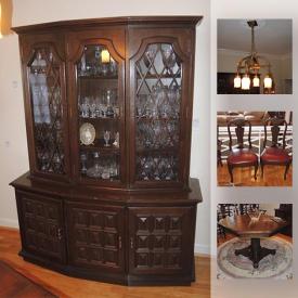 MaxSold Auction: This online auction features sterling silver, china cabinet, sconces, dining chairs, chandelier, armchairs, rug, and much more!