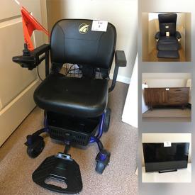 MaxSold Auction: This online auction features furniture, Golden Technologies Power scooter chair, electronics, lamps, kitchen appliance, kitchenware, collectible, decor, jewelry and much more!