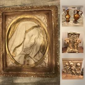 MaxSold Auction: This online auction features cherub bas frieze plaster wall hanging, neoclassic candlesticks, decorative metal urns, decorative cherub stand and much more!