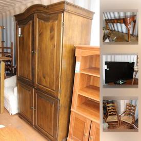 MaxSold Auction: This online auction features cabinets, folding chairs, mirrors, shelves, glassware, costume jewelry, books, faux plants, saws, lamps, plastic storage, vases, wall art and much more.