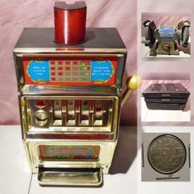 MaxSold Auction: This online auction features collectibles such as 1965 Cdn. Silver Dollar, 180 collectible hockey trading cards, and Marvel comics trading cards, power tools such as Ryobi cordless power tools, angle grinder lot, and Huassman rotary hammer drill, portable 5’ ladder, Waco slot machine, furniture such as retro matching nightstands with 2 drawers, retro coffee table, and child’s school desk, CAT workwear, snowboard with bindings and case, DVDs, novels, and much more!