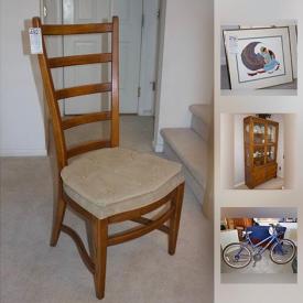 MaxSold Auction: This online auction features Huffy womens speed bike, pecan wood dining table, chairs and hutch, trundle daybed, pair of ladder bookshelves, Lane cedar chest, Mikasa dishes, like new Kirby vacuum and much more!