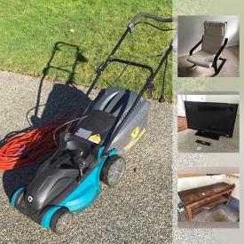 MaxSold Auction: This online auction features assorted DVDs, board games, LCD TVs, garden tools, blu ray player, skis, lawn mower, hand weights, microwave, coffee makers, IKEA furniture, and much more!