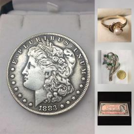 MaxSold Auction: This online auction features JEWELRY; Gold, sterling, vintage, gemstone rings, bracelets, earrings, necklaces and watches. COLLECTIBLE: Coins, currency; C. 1800's sterling thimble; Pokeman cards. ART: Oil paintings by En Plein Air artist John Benn and much more!