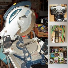 MaxSold Auction: This online auction features collectibles such as comics, trading cards, and sports collectibles, power tools such as Black and Decker belt sander, MasterCraft miter saw, and Makita drywall driver, Myland portable gas stove, Fluval lighting and aquarium supplies, Xbox games, DVDs, vintage cameras, Craftsman snow thrower, and much more!