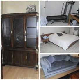 MaxSold Auction: This online auction features a Treadmill, Velvet Sofa and Loveseat, Kitchen Appliances, Mikasa china, Brinkman Barbecue, Printer, Clippers and more!