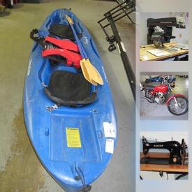 MaxSold Auction: This online auction features curtains, American Girl Baby Bitty Doll, lamps from 1970's, cake making supplies, Bei Divani Leather Chair, Ladder, 1980 Honda CB125 Motorcycle, Basketball Backboard, Mainstream Tropic Kayak, and much more!