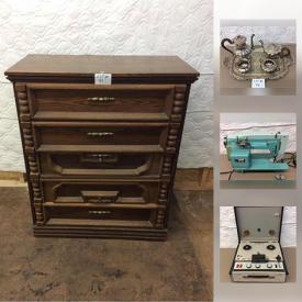 MaxSold Auction: This online auction features jewelry, Canadian bills, decorative plates, TV stand, children's bicycles, tools, records, luggage, ladders, sewing machines, record player, toys, collectible cards, paintings, outdoor lights, mitre saw, lamps, and much more!