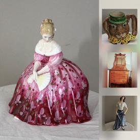 MaxSold Auction: This online auction features Winnie the Pooh collectibles, a large number of Royal Doulton figurines and Tobys, carved ducks, teacups and saucers, Minton china dinnerware, Wilton character cake pans, kitchenware, decor, area rugs, Ashley pedestal table, LG dehumidifier and much more!