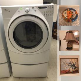 MaxSold Auction: This online auction features a clothes washer, dryer, china sets, lamps, wall art, candles, glassware, birdhouses, holiday decor, electric fireplaces, printer, wall clocks, vases, ping pong table, fertilizer spreader, Christmas tree, kids organ piano, record player, imitation flowers, heaters, organ sheet music, car battery charger and much more.