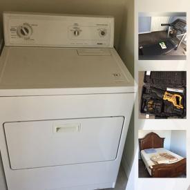 MaxSold Auction: This online auction includes 65” Samsung curved smart TV, 63” Vizio smart TV, furniture such as IKEA pullout sleeper sofa, console table, and tan microfiber sectional, power tools, Kenmore washer, Kenmore dryer, Weber grill, kitchen small appliances, original art and much more!