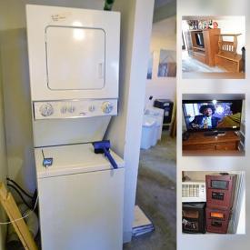 MaxSold Auction: This online auction features a new Frigidaire stacking washer and dryer, Kenmore stacking washer and dryer, Samsung 40" Smart TV, JVC 32" TV, Lane cedar chest, adjustable bed with memory foam mattress, solid wood furniture, massage chair, electric heaters, kitchenware and much more!